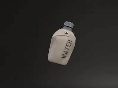 Military Water Canteen Free low-poly 3D model