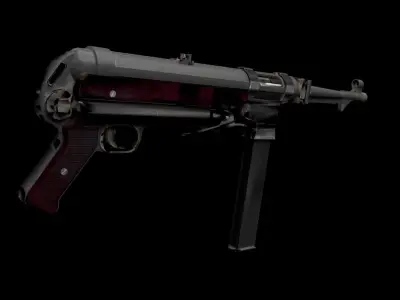MP40 Submachinegun Free low-poly 3D model