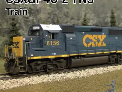 Detailed Locomotive 3D Model Editable CSX GP402 YN3 Train 3D print model