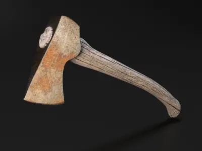 Rusty Axe Free low-poly 3D model