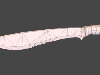 Machete knife Low-poly 3D model purchase