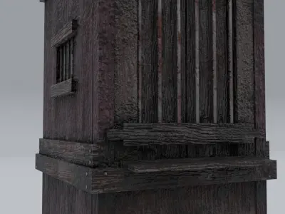 Old Ticket Box Low-poly 3D model