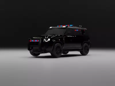 land rover defender police Low-poly 3D model