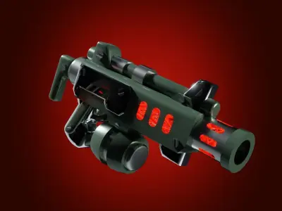 Sci-fi guns Model pack Low-poly 3D model Low-poly 3D model