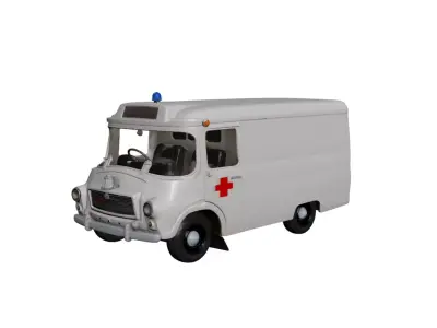 1960s Vintage Ambulance Antique Classic Emergency Vehicle 3D model
