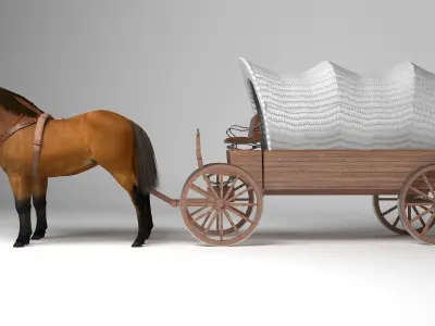 Western Wagon 6 - 4K 3D model