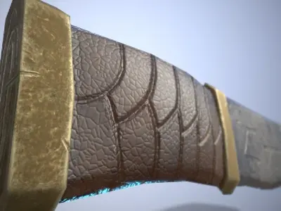 Low poly old knife - Game-ready asset - FPS Low-poly 3D model
