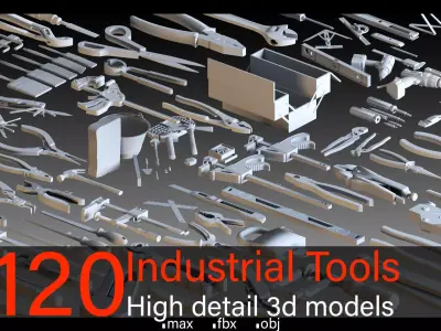 120 Industrial Tools- Vol 02- Kitbash- High detail 3d models 3D model