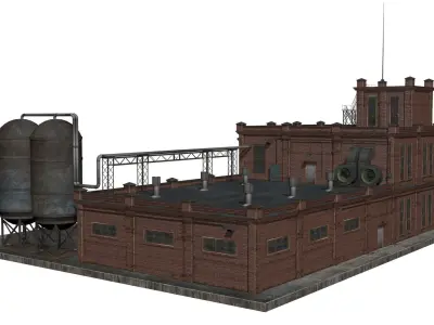 Old factory  Low-poly 3D model