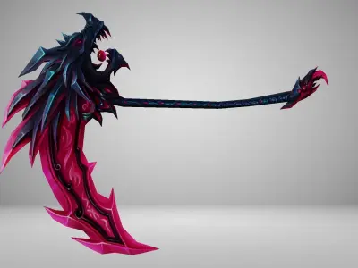 Futuristic Scythe Low-poly 3D model purchase