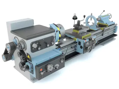 Industrial lathe machine tool 1M63 3D model