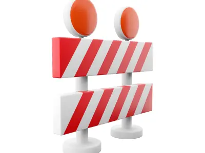 Roadblock cartoon icon 3D model