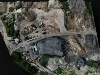 construction site machinery storage area PBR photogrammetry Low-poly 3D model