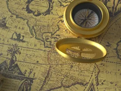 Kompass MAP treasure 3D model