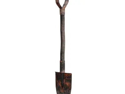 Old shovel Low-poly 3D model