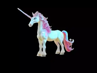 Enchanted Pastel Unicorn 3D Model  Low-poly 3D model