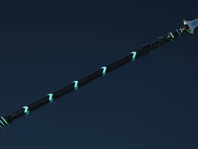 3D Fantasy Spear Glow 05 Game-Ready PBR Textures Included Low-poly 3D model