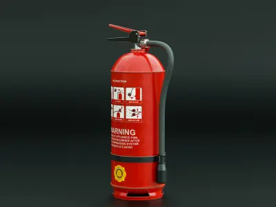 Fire extinguisher portable handheld Low-poly 3D model