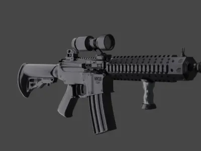 MK18 Weapon  Free low-poly 3D model