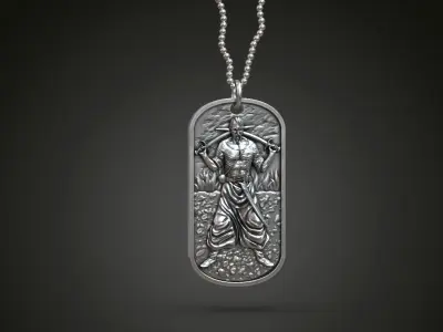 Ukrainian warrior medallion military id tag 3D print model