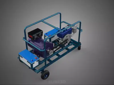 ALTERNATOR DYNAMO DIESEL ENGINE POWER GENERATOR SET GENSET MOTOR 3D model