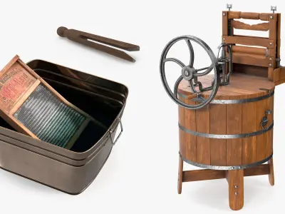 Vintage Laundry Appliances Collection 3D model