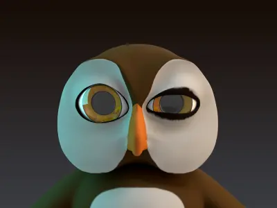 Stylized Owl Rigged Low-poly 3D model