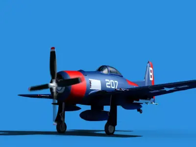 Grumman F8F-2 Bearcat V15 3D model