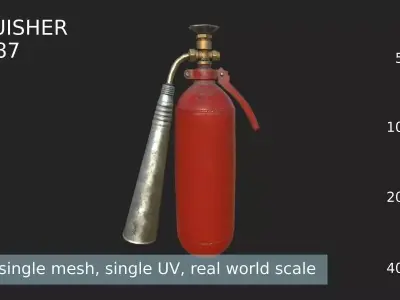 Extinguisher 1987 Low-poly 3D model