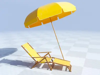 Beach set 3D model