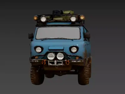 23- Chinese Style Scene - Outdated Bus 3D model