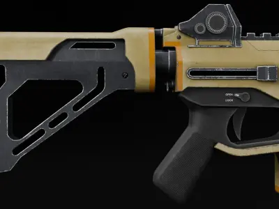 Realistic futuristic gun Low-poly 3D model