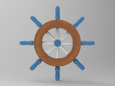 Ship Rudder Low-poly 3D model