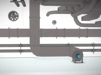 Low Vent System pack Low-poly 3D model