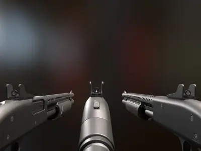 Shotgun Low-poly 3D model get