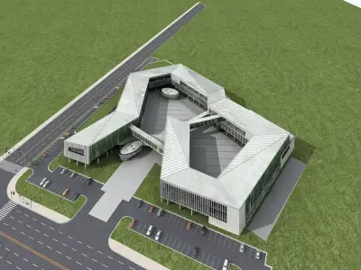 School Building 3D model 7