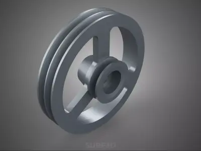 2 STEP STEPPED PULLEY GROOVE SHEAVE V BELT KEY WAY SEAT KEYWAY 3D model
