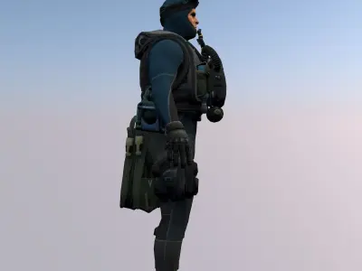 Agent from the game CSGO Captain Frank diver 3D model