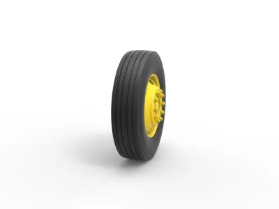 2 Hole front wheel of Vintage School bus Scale 1 to 25 3D print model