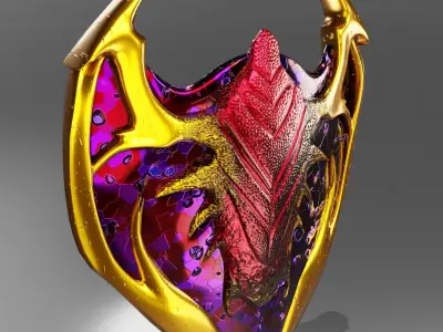 Stained glass Shield  Low-poly 3D model