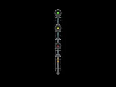 Railway Semaphore Signal 3D model