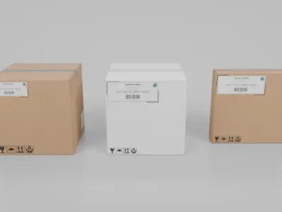 Premium White and Cube Box Trio - Rigged and Customizable 3D Model Pack