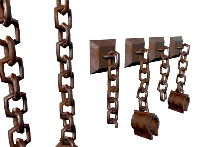Modular Dungeon Chains for Games Low-poly 3D model