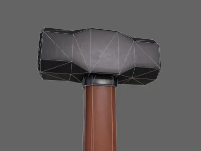 PBR Sledge Hammer V1b Low-poly 3D model
