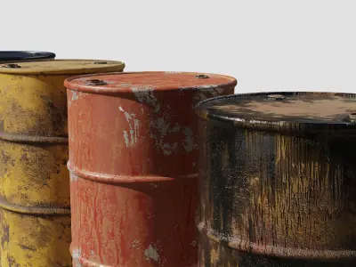 Metal Barrels Pack Low-poly 3D model purchase