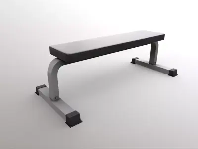 PBR Flat Dumbbell Seat Bench Press Low-poly 3D model