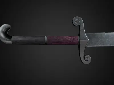 Medieval One Hand Swords with Scabbard Pack Low-poly 3D model