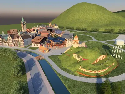European Town 3D model