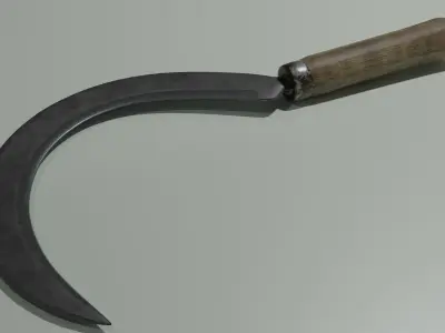 Sickle sword with wooden handle 3D model