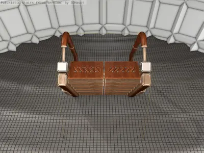 Wood Stairs - Construction Element 7 Low-poly 3D model